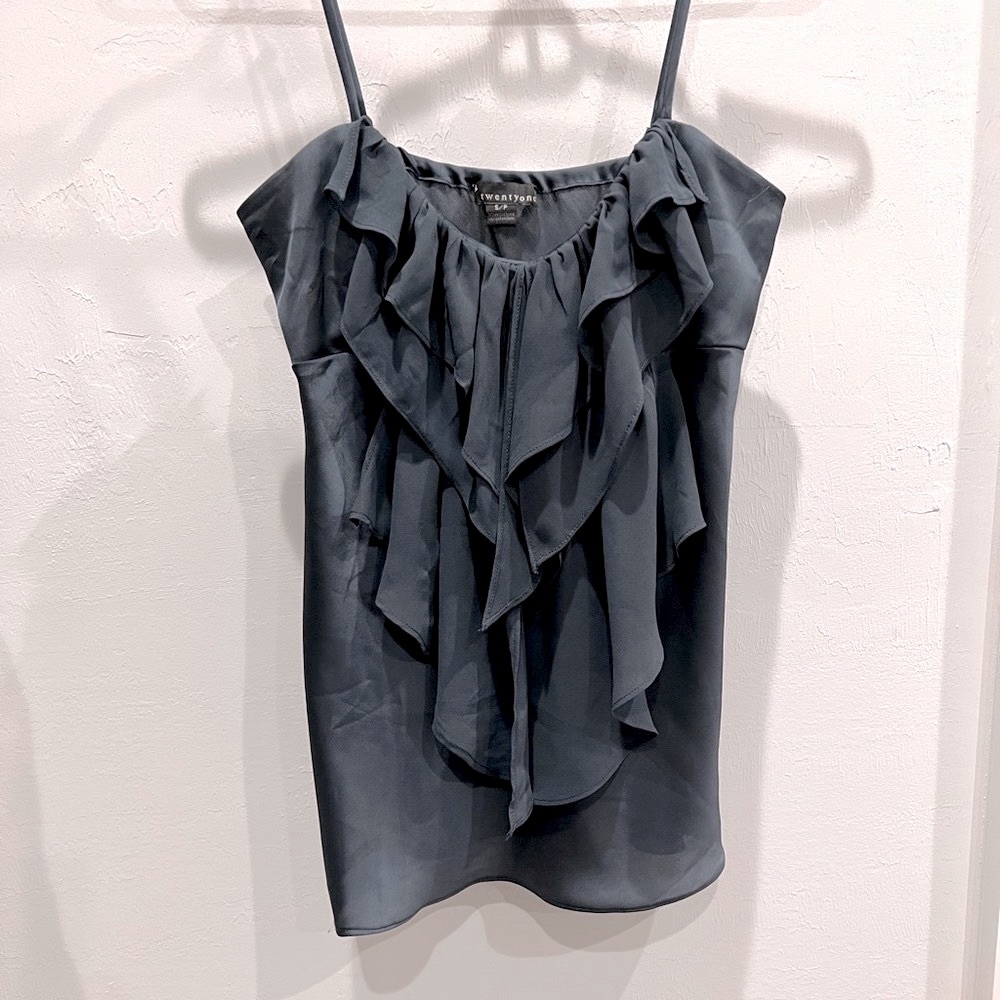 Forever 21 ruffled front spaghetti strap top